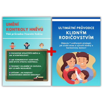 🟡 DVA ZA CENU JEDNOHO – Nejprodávanější PREMIUM e-balíček: Klidné rodičovství + Umění zvládání hněvu (PDF)